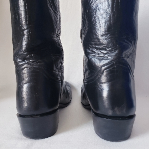 Black Square Toe Western Boots Caboots - Picture 13 of 16